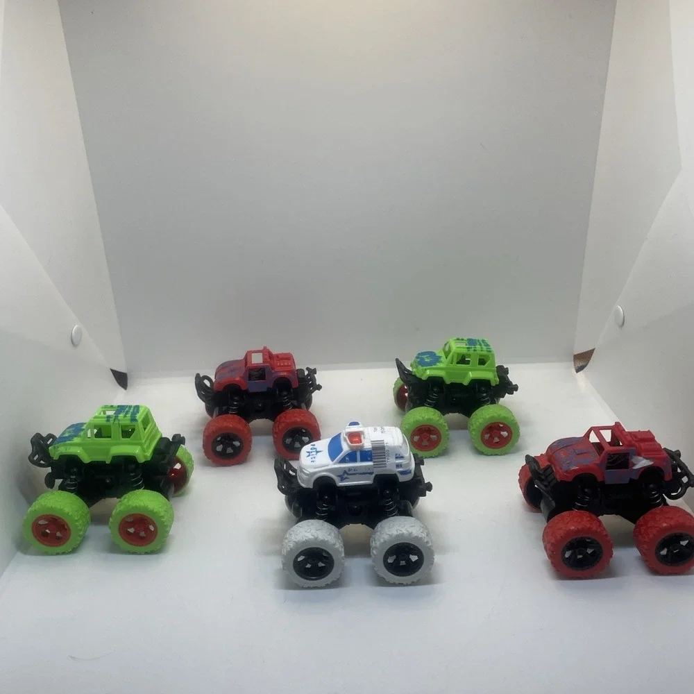 4wd monster truck cars push and go toy trucks friction‎ powered cars 5 In Total